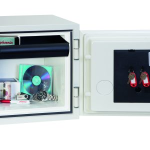 Phoenix Titan FS1281 Size 1 Fire & Security Safe - with Key , Electronic or Fingerprint Lock Door Wide Open with pull out drawer shown