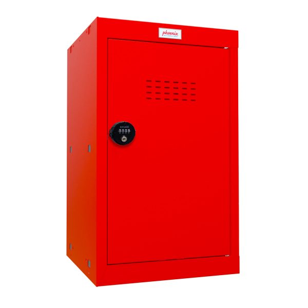 Phoenix CL0644 Size 3 Cube Locker with Combination / Key / Electronic Lock - Combination lock, Red