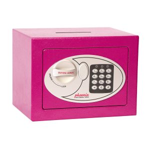 Phoenix Compact Home Office SS0721ED Pink / Blue Security Safe with Electronic Lock & Deposit Slot - Pink