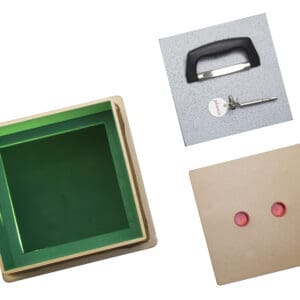 Phoenix Tarvos Square Door Underfloor Safe UF0621K with lid off showing internal with green lining