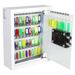 Phoenix Cygnus Key Deposit Safe KS0032 48 Hook with Key / Electronic Lock with door opened wide