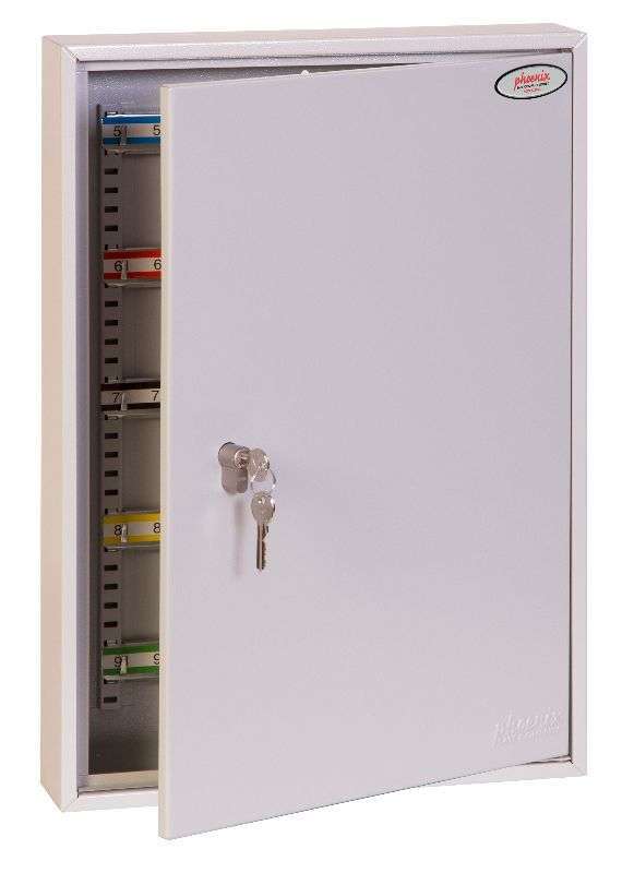 Phoenix Commercial Key Cabinet KC0603P 100 Hook with Euro Cylinder Lock Case