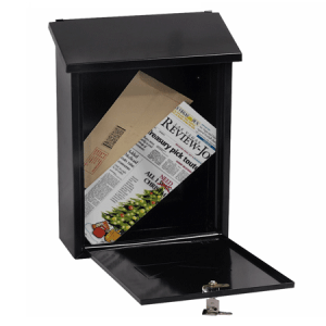 Phoenix Villa Top Loading Letter Box MB0114KB in Black with Key Lock