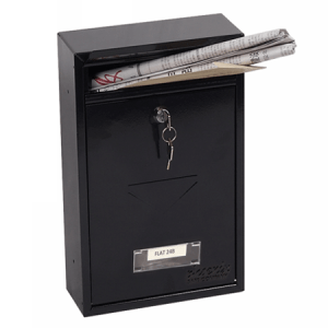 Phoenix Letra Front Loading Letter Box MB0116KB in Black or White with Key Lock - Black