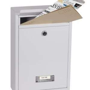 Buy Online Ireland: Phoenix Letra Front Loading Letter Box MB0116KB in Black or White with Key Lock