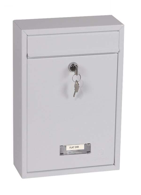 Phoenix Letra Front Loading Letter Box MB0116KB in Black or White with Key Lock
