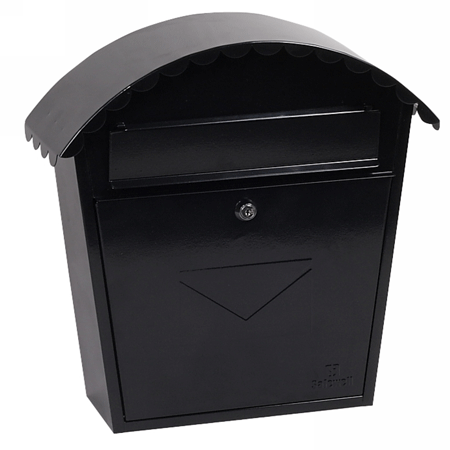 Phoenix Clasico Front Loading Letter Box MB0117KB in Black with Key Lock