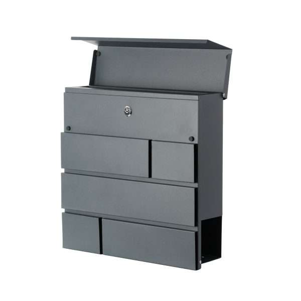 Phoenix Estilo Top Loading Letter Box MB0121KA in Graphite Grey with Key Lock