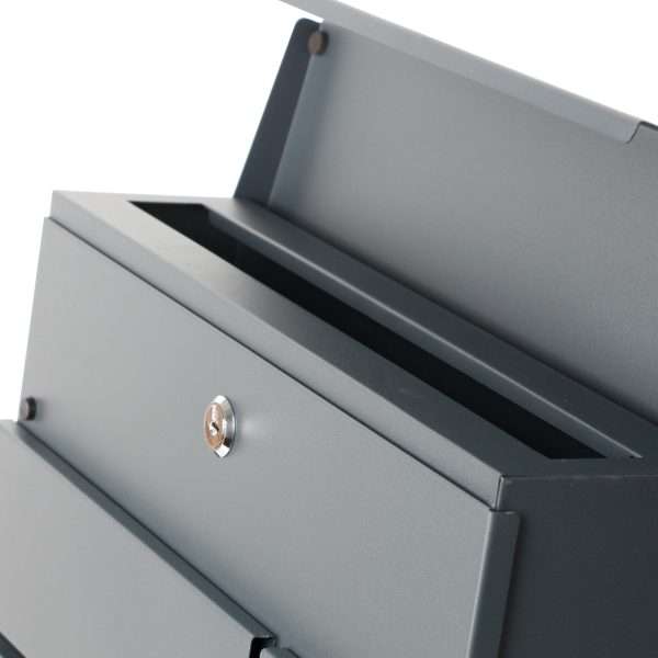 Phoenix Estilo Top Loading Letter Box MB0121KA in Graphite Grey with Key Lock