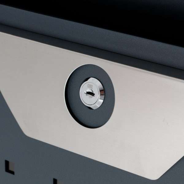 Phoenix Estilo Front Loading Letter Box MB0122KA in Graphite Grey with Key Lock