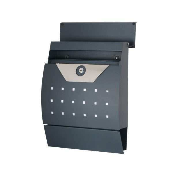 Phoenix Estilo Front Loading Letter Box MB0122KA in Graphite Grey with Key Lock