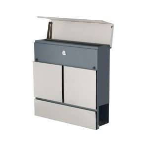 Phoenix Estilo Top Loading Letter Box MB0124KS in Stainless Steel with Key Lock