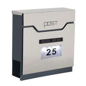Phoenix Estilo Top Loading Letter Box MB0125KS in Stainless Steel with Key Lock