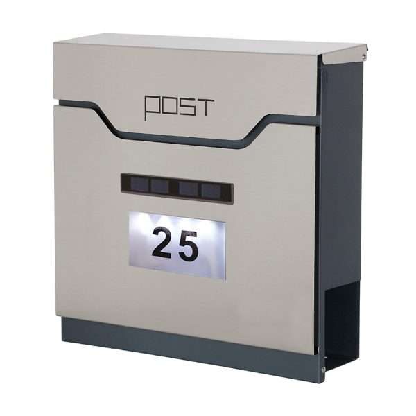 Phoenix Estilo Top Loading Letter Box MB0125KS in Stainless Steel with Key Lock