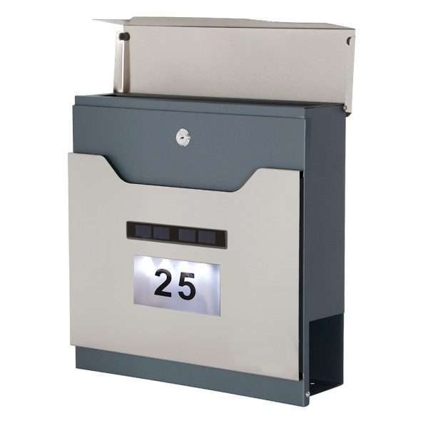 Phoenix Estilo Top Loading Letter Box MB0125KS in Stainless Steel with Key Lock
