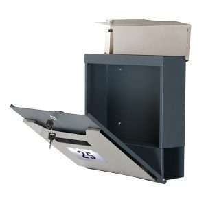 Phoenix Estilo Top Loading Letter Box MB0125KS in Stainless Steel with Key Lock