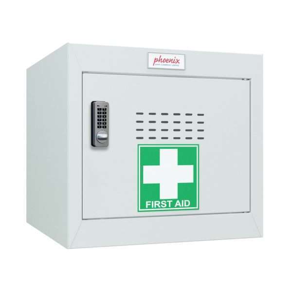Phoenix MC0344GG Size 1 Light Grey Medical Cube Locker with Key, Combination or Electronic Lock