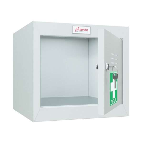 Phoenix MC0344GG Size 1 Light Grey Medical Cube Locker with Key, Combination or Electronic Lock