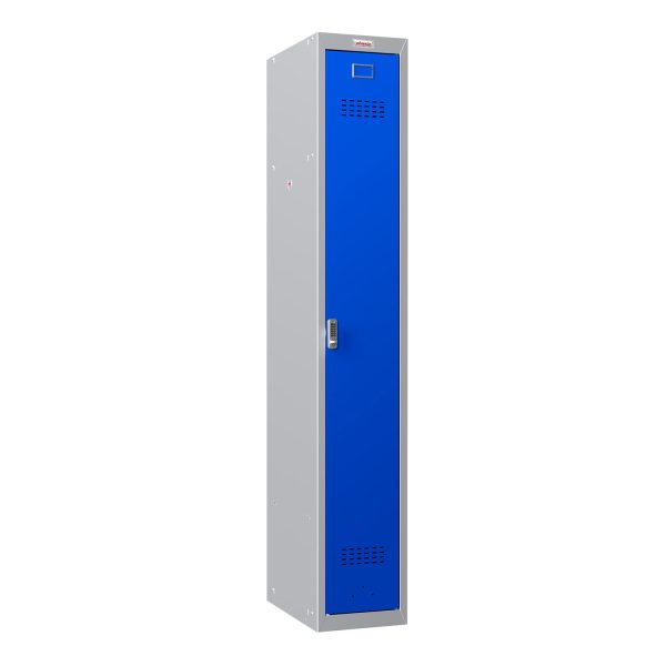 Phoenix PL Series PL1130G 1 Column 1 Door Personal Locker Grey Body with Red / Grey Blue Door with Key / Combination or Electronic Lock