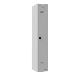 Phoenix PL Series PL1130G 1 Column 1 Door Personal Locker Grey Body with Red / Grey Blue Door with Key / Combination or Electronic Lock