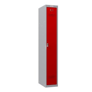 Phoenix PL Series PL1130G 1 Column 1 Door Personal Locker Grey Body with Red / Grey Blue Door with Key / Combination or Electronic Lock