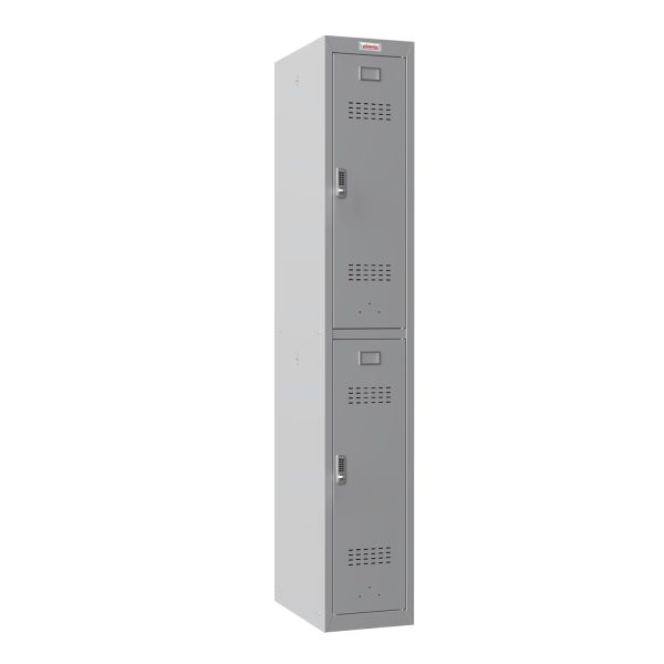 Phoenix PL 300D Series PL1233GGK 1 Column 2 Door Personal locker in Grey with Key / Combination / Electronic Lock