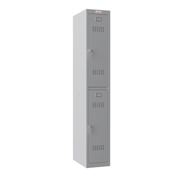 Phoenix PL 300D Series PL1233GGK 1 Column 2 Door Personal locker in Grey with Key / Combination / Electronic Lock