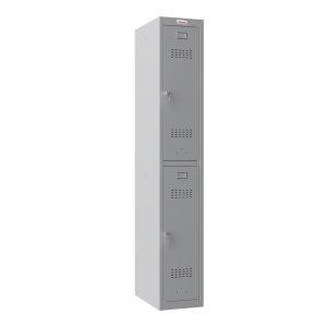 Phoenix PL 300D Series PL1233GGK 1 Column 2 Door Personal locker in Grey with Key / Combination / Electronic Lock