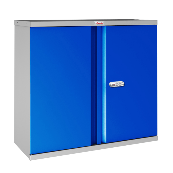 Phoenix SCL Series SCL0891G 2 Door 1 Shelf Steel Storage Cupboard Grey Body & Blue, Red or Grey Doors with Key or Electronic Lock