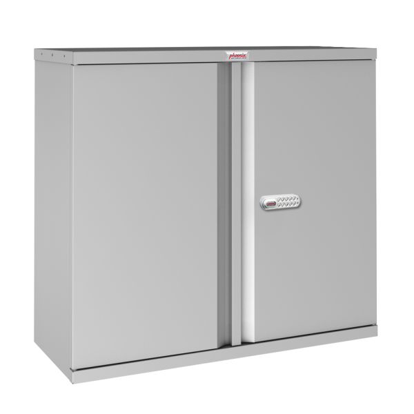 Phoenix SCL Series SCL0891G 2 Door 1 Shelf Steel Storage Cupboard Grey Body & Blue, Red or Grey Doors with Key or Electronic Lock