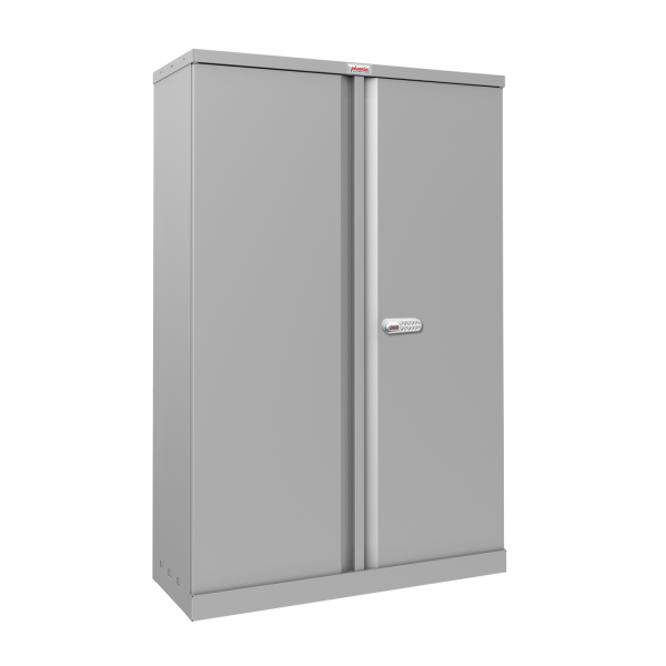 Phoenix SCL Series SCL1491G 2 Door 3 Shelf Steel Storage Cupboard Grey Body & Red, Blue or Grey Doors with Key or Electronic Lock