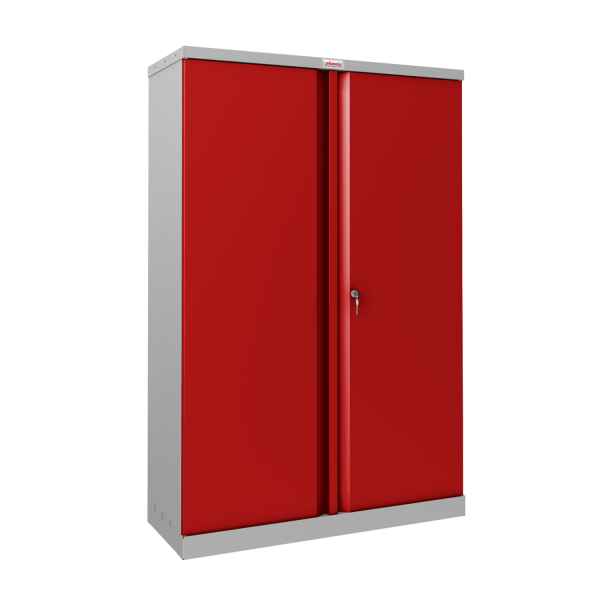 Phoenix SCL Series SCL1491G 2 Door 3 Shelf Steel Storage Cupboard Grey Body & Red, Blue or Grey Doors with Key or Electronic Lock