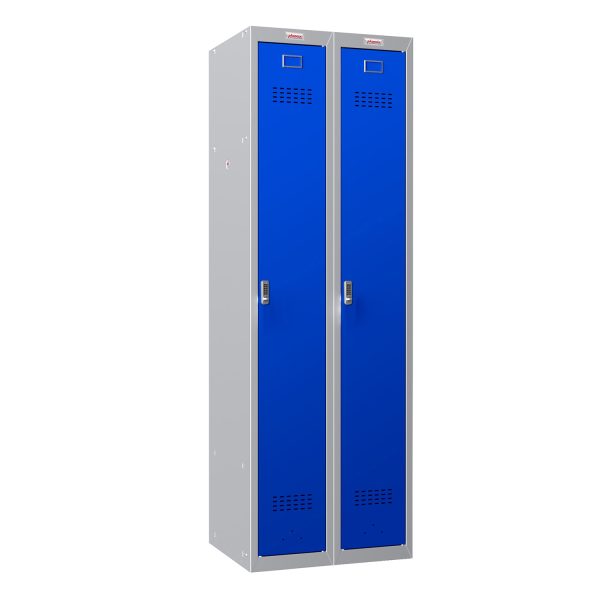 Phoenix PL Series PL2160G 2 Column 2 Door Personal Locker Combo Grey Body with Red, Grey or Blue Door