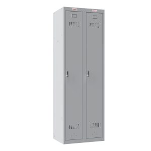 Phoenix PL Series PL2160G 2 Column 2 Door Personal Locker Combo Grey Body with Red, Grey or Blue Door