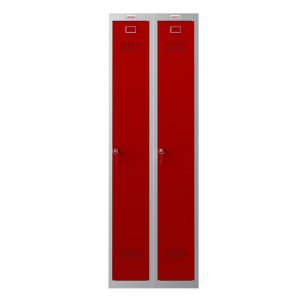 phoenix PL Series PL2160G 2 Column 2 Door Personal Locker Combo Grey Body with Red, Grey or Blue Door