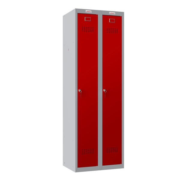 Phoenix PL Series PL2160G 2 Column 2 Door Personal Locker Combo Grey Body with Red, Grey or Blue Door