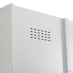 Phoenix PL Series PL2160G 2 Column 2 Door Personal Locker Combo Grey Body with Red, Grey or Blue Doors with key Locks - Combination lock, Blue