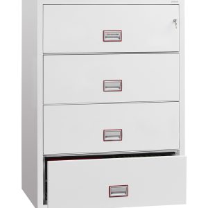 Phoenix World Class Lateral Fire File FS2414 4 Drawer Filing Cabinet with Key Lock, Electronic Lock