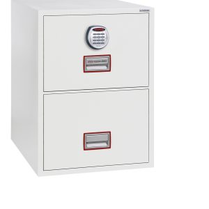 Phoenix World Class Vertical Fire File FS2252K 2 Drawer Filing Cabinet with Key / Fingerprint Lock
