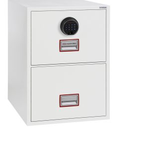 Phoenix World Class Vertical Fire File FS2252K 2 Drawer Filing Cabinet with Key / Fingerprint Lock