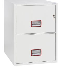 Phoenix World Class Vertical Fire File FS2252K 2 Drawer Filing Cabinet with Key / Fingerprint Lock