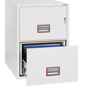 Phoenix World Class Vertical Fire File FS2252K 2 Drawer Filing Cabinet with Key / Fingerprint Lock
