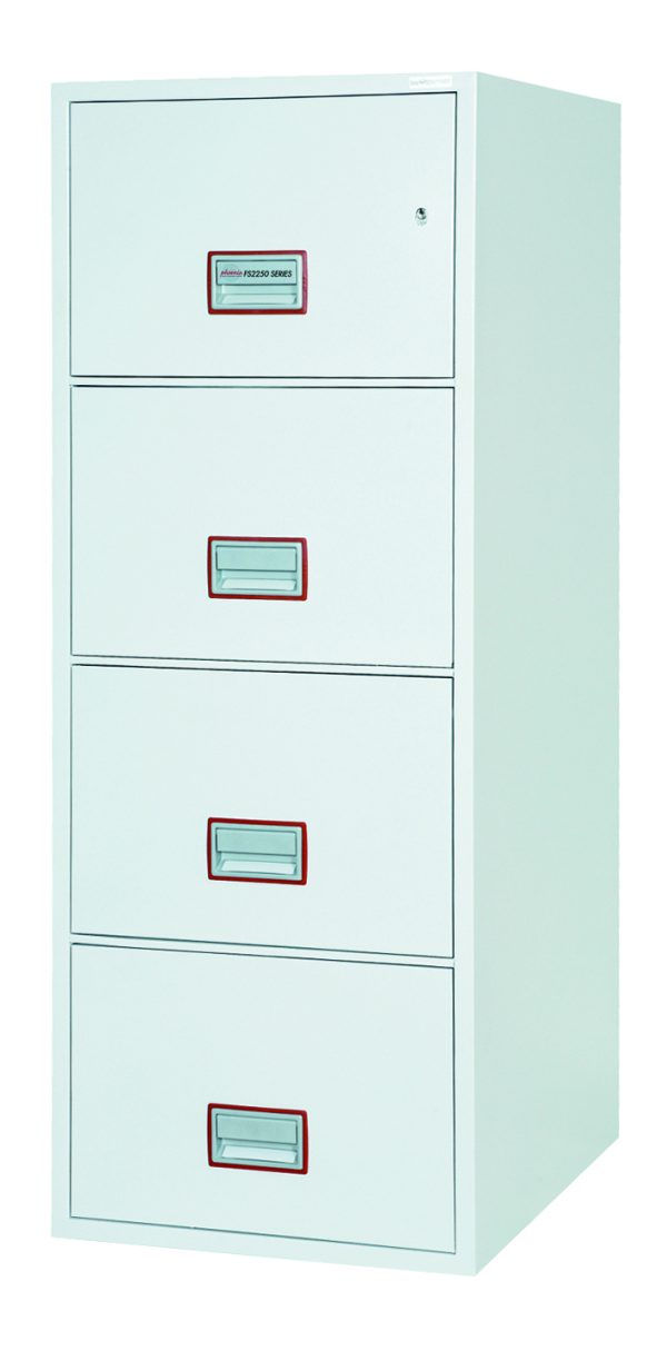 Phoenix World Class Vertical Fire File FS2254 4 Drawer Filing Cabinet with Key / Electronic or Fingerprint Lock - Electronic lock