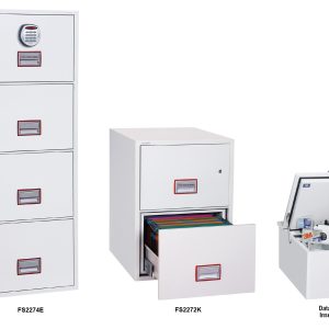 Phoenix World Class Vertical Fire File FS2252K 2 Drawer Filing Cabinet with Key / Fingerprint Lock