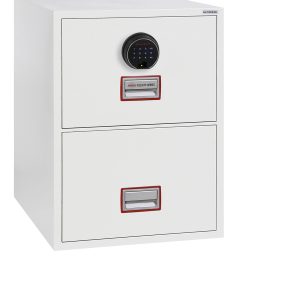 Phoenix World Class Vertical Fire File FS2272 2 Drawer Filing Cabinet with Key, Electronic or Fingerprint Lock - Fingerprint lock