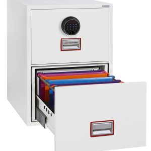 Phoenix World Class Vertical Fire File FS2272 2 Drawer Filing Cabinet with Key, Electronic or Fingerprint Lock - Fingerprint lock