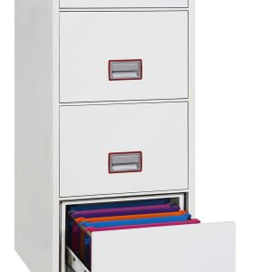 Phoenix World Class Vertical Fire File FS2252K 2 Drawer Filing Cabinet with Key / Fingerprint Lock