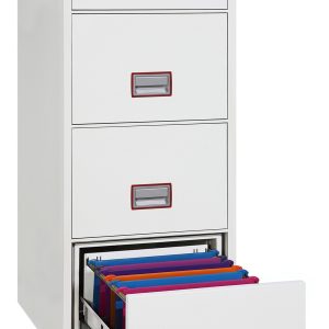 Phoenix World Class Vertical Fire File FS2252K 2 Drawer Filing Cabinet with Key / Fingerprint Lock