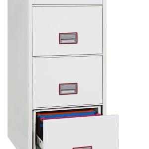 Phoenix World Class Vertical Fire File FS2274 4 Drawer Filing Cabinet with Key Lock - Fingerprint lock