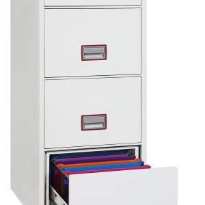 Phoenix World Class Vertical Fire File FS2274 4 Drawer Filing Cabinet with Key Lock - Fingerprint lock